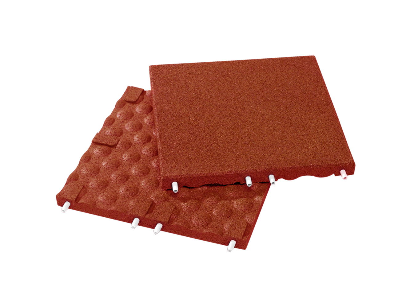 Red Rubber Safety Tiles
