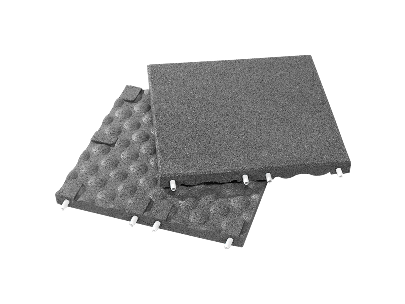 Grey Rubber Safety Tiles