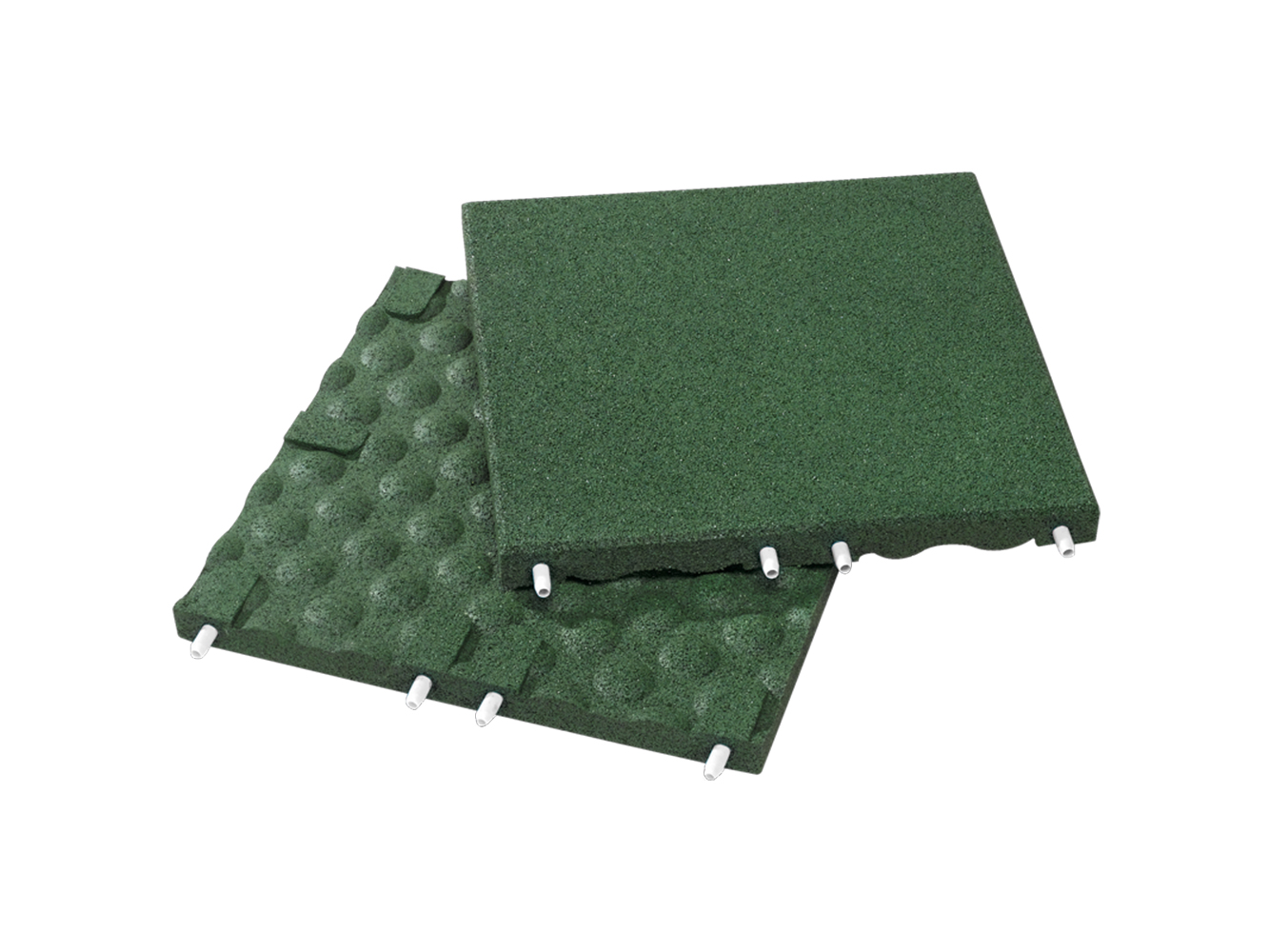 Green Rubber Safety Tiles